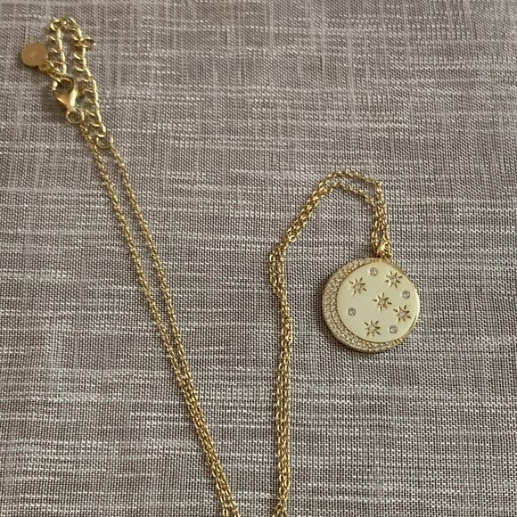Gold Plated Silver and CZ Necklace - Picture 1 of 5